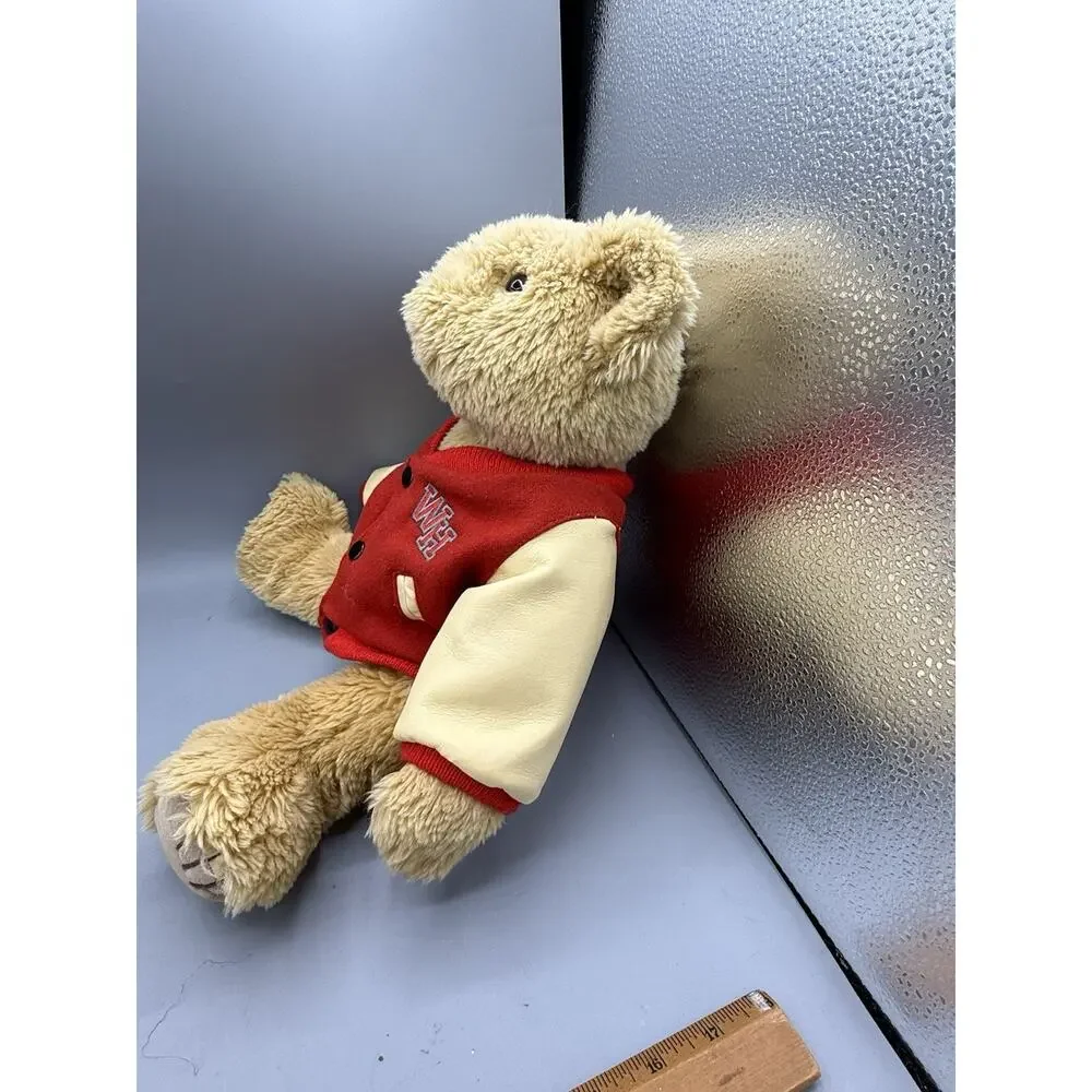 Hometown Products Teddy Bear Plush Red WH Varsity Jacket 16” Stuffed Animal